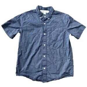 Old Navy Youth Large Blue Button Down Short Sleeved Dressy Shirt